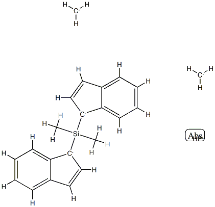 [(二甲基硅烷亚基)二[(1,2,3,3A,7A-η)-1H-茚-1-亚基]]二甲基铪 结构式