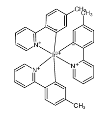 三[2-(对甲苯基)吡啶基]合铱(Ⅲ) 结构式