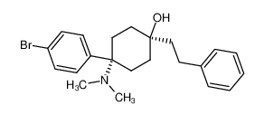 反式-4-(4-溴苯基)-4-(二甲基氨基)-1-(2-苯基乙基)-环己醇 结构式