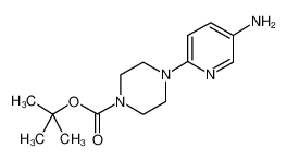 4-(5-氨基吡啶-2-基)哌嗪-1-羧酸叔丁酯 结构式
