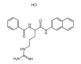 Nα-苯甲酰-DL-精氨酰-β-萘胺盐酸盐 结构式