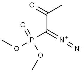 (1-重氮基-2-氧代丙基)膦酸二甲酯 结构式