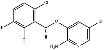 (R)-5-溴-3-[1-(2,6-二氯-3-氟苯基)乙氧基]吡啶-2-胺 结构式