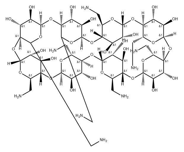 八(6-氨基-6-脱氧)-γ-环糊精 结构式