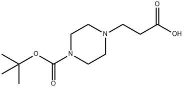 3-(1-叔丁氧羰基哌嗪-4-基)丙酸 结构式