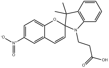 1-(beta-羧基乙基)-3,3-二甲基-6'-硝基螺(吲哚啉- 2,2'-2H-苯并吡喃) 结构式