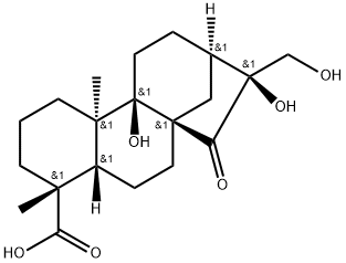 (4α,16α)-9,16,17-三羟基-15-氧代贝壳杉烷-18-酸 结构式