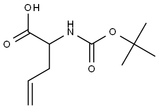 2-((叔丁氧羰基)氨基)戊-4-烯酸 结构式