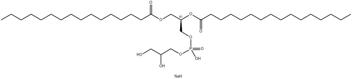 (R)-2,3-双(棕榈酰氧基)丙基(2,3-二羟基丙基)磷酸钠 结构式