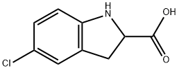 5-氯吲哚啉-2-羧酸 结构式
