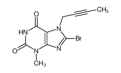 8-溴-7-(2-丁炔-1-基)-3-甲基黄嘌呤 结构式