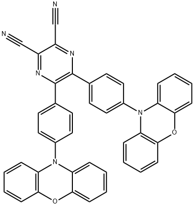 5,6-双[4-(N-吩噁嗪)苯基]-2,3-二氰基吡嗪 结构式