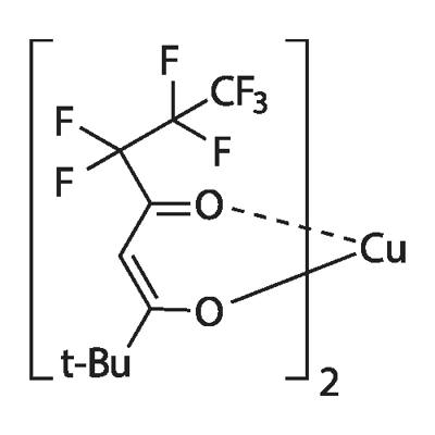 双(6,6,7,7,8,8,8-七氟-2,2-二甲基-3,5-辛二酮酸)铜(II) 结构式