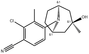 2-氯-4-((3-endo)-3-羟基-3-甲基-8-氮杂双环[3.2.1]辛烷-8-基)-3-甲基苯甲腈 结构式