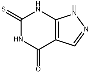 4-羟基-6-巯基吡唑并[3,4-D]嘧啶 结构式