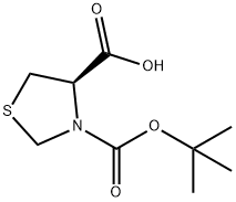N-Boc-(R)-噻唑烷-4-羧酸 结构式