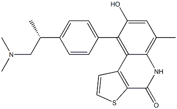 (R)-9-[4-[1-(二甲基氨基)丙-2-基]苯基]-8-羟基-6-甲基噻吩并[2,3-c]喹啉-4(5H)-酮盐酸盐 结构式