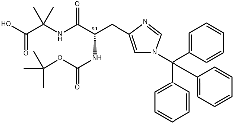 N-BOC-N'-三苯甲基-L-组氨酰-2-甲基丙氨酸 结构式