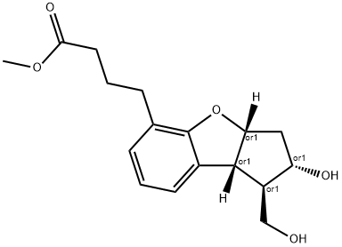 4-((1S,2R,3aS,8bS)-2-羟基-1-羟甲基-2,3,3a,8b-四氢-1H-环戊二烯并[b]苯并呋喃-5-基)丁酸甲酯 结构式