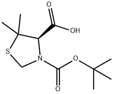 Boc-(R)-5,5-二甲基-1,3-噻唑烷-4-羧酸 结构式