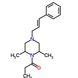 2,6-二甲基-1-(1-丙酰)-4-(3-苯基-2-丙烯基)哌嗪 结构式