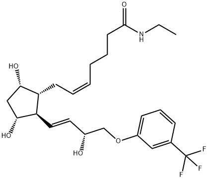 (5Z)-7-[(1R,2R,3R,5S)-3,5-二羟基-2-[(1E,3R)-3-羟基-4-[3-(三氟甲基)苯氧基]-1-丁烯-1-基]环戊基]-N-乙基-5-庚烯酰胺 结构式