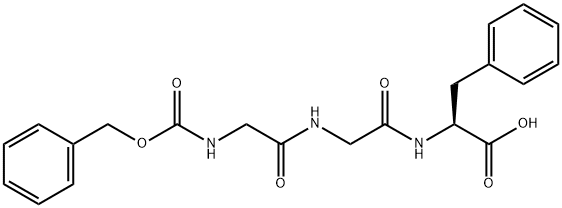 N-(苄氧基羰基)甘氨酰甘氨酰-L-苯丙氨酸 结构式