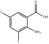 2-氨基-3,5-二碘苯甲酸 结构式