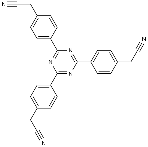 2,2',2''-((1,3,5-三嗪-2,4,6-三基)三(苯-4,1-二基))三乙腈 结构式