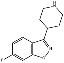 6-氟-3-(4-哌啶基)-1,2-苯并异噁唑 结构式