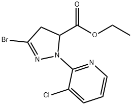 3-溴-1-(3-氯吡啶-2-基)-4,5-二氢-1H-吡唑-5-羧酸乙酯 结构式