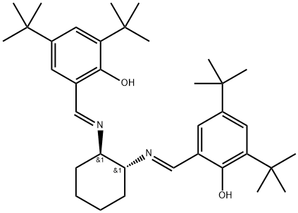 (R,R)-(-)-N,N'-双(3,5-二叔丁基亚水杨基)-1,2-环己烷二胺 结构式