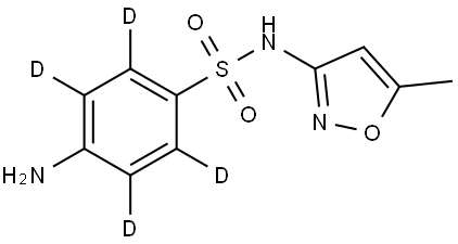 磺胺甲恶唑-d4 结构式