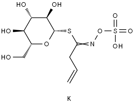 黑芥子硫苷酸钾水合物 结构式