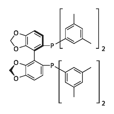 (R)-(+)-5,5'-双[二(3,5-二甲苯基)膦]-4,4'-二-1,3-苯并二茂 结构式
