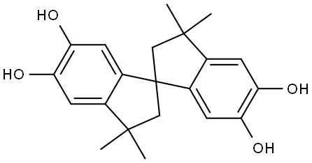 5,5',6,6'-四羟基-3,3,3',3'-四甲基-1,1'-螺双茚满 结构式