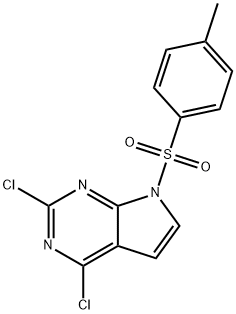 2,4-二氯-7-甲苯磺酰-7H-吡咯并[2,3-d]嘧啶 结构式