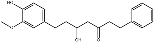 5-羟基-7-(4'-羟基-3'-甲氧基苯基)-1-苯基-3-庚酮 结构式