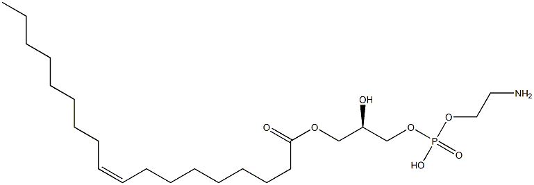 1-油酰基-2-羟基-sn-甘油-3-磷酸乙醇胺 结构式