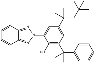 2-(2H-苯并三唑-2-基)-6-(1-甲基-1-苯乙基)-4-(1,1,3,3-四甲基丁基)苯酚 结构式