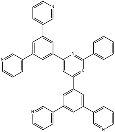 4,6-双(3,5-二(3-吡啶)基苯基)-2-苯基嘧啶 结构式