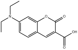 7-(二乙基氨基)香豆素-3-羧酸 结构式