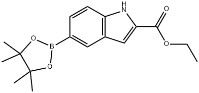 2-乙氧基羰基吲哚-5-硼酸频那醇酯 结构式