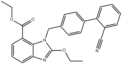 1-((2'-氰基-[1,1'-联苯]-4-基)甲基)-2-乙氧基-1H-苯并[d]咪唑-7-羧酸乙酯 结构式