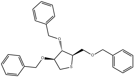 (2R,3S,4S)-3,4-双(苄氧基)-2-((苄氧基)甲基)四氢噻吩 结构式