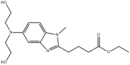 5-(双(2-羟乙基)氨基)-1-甲基-1H-苯并咪唑-2-丁酸乙酯 结构式