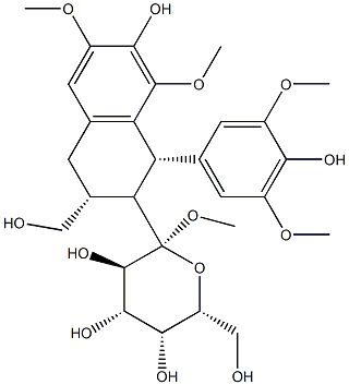 (+)-南烛木树脂酚-9'-O-葡萄糖苷 结构式