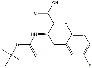 (R)-3-((叔丁氧羰基)氨基)-4-(2,5-二氟苯基)丁酸 结构式