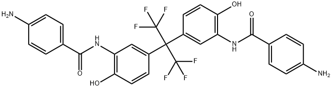 N,N'-((全氟丙烷-2,2-二基)双(6-羟基-3,1-亚苯基))双(4-氨基苯甲酰胺) 结构式