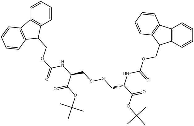 N,N'-双[(9H-芴-9-基甲氧基)羰基]-L-胱氨酸二叔丁酯 结构式